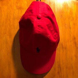 Red polo hat